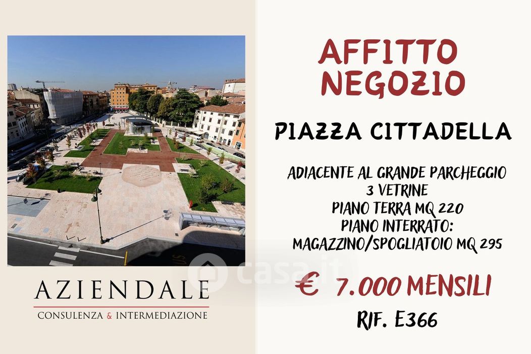 Negozio/Locale commerciale in Affitto in Piazza Cittadella a Verona