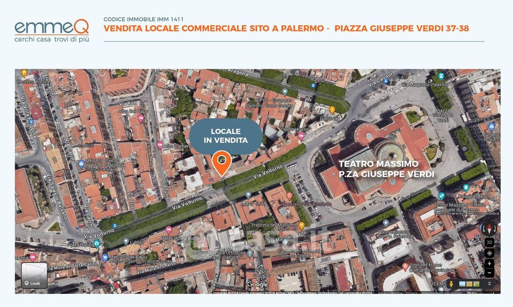 Negozio/Locale commerciale in Vendita in Piazza Giuseppe Verdi 38 a Palermo