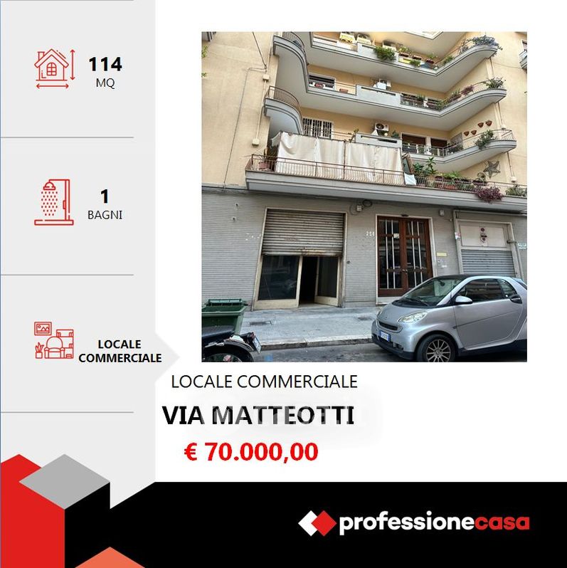 Negozio/Locale commerciale in Vendita in Via Matteotti 14 a Bari