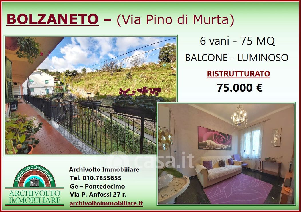 Appartamento in Vendita in Via Pino di Murta a Genova