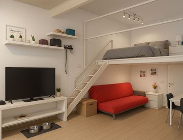 Soggiorno - Monolocale in Affitto in Via Privata Saverio Griffini a Milano