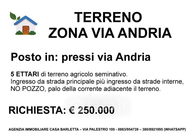 Terreno agricolo in commerciale in Via Andria