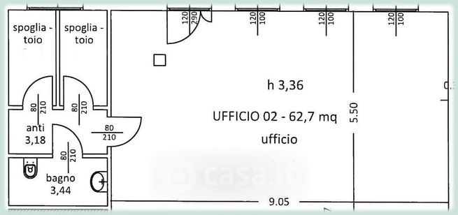 Ufficio in commerciale in Via Alighieri Dante 6
