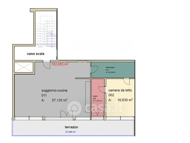Attico/mansarda in residenziale in Via Vittime Civili 35