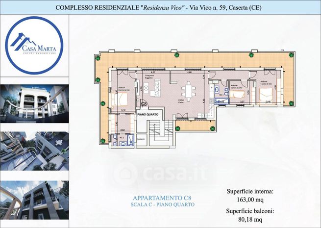 Attico/mansarda in residenziale in Via Gian Battista Vico 59