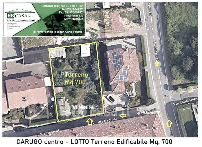 Terreno edificabile in residenziale in Via Addolorata
