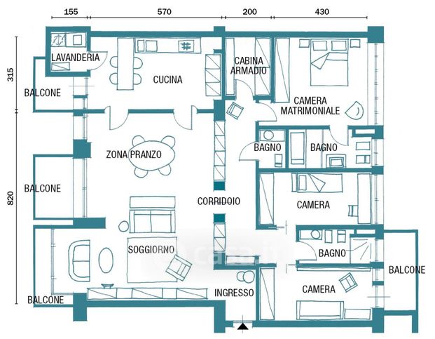 Appartamento in residenziale in Viale Giuseppe Garibaldi