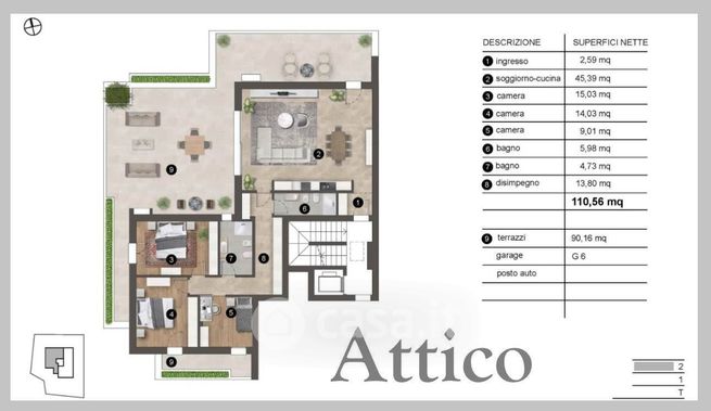 Attico/mansarda in residenziale in Via Roma